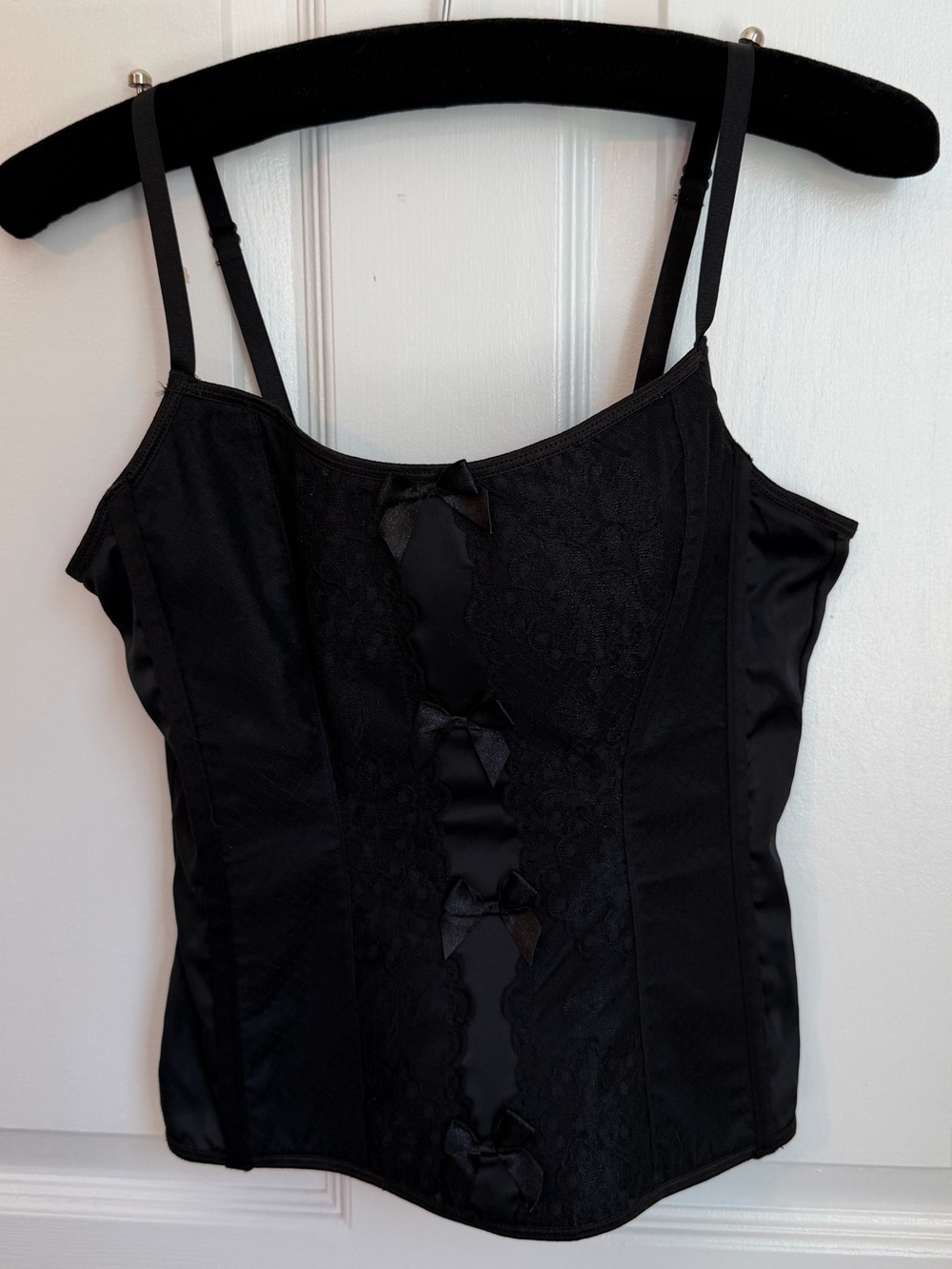 Victoria's Secret Black Lace-Front Camisole